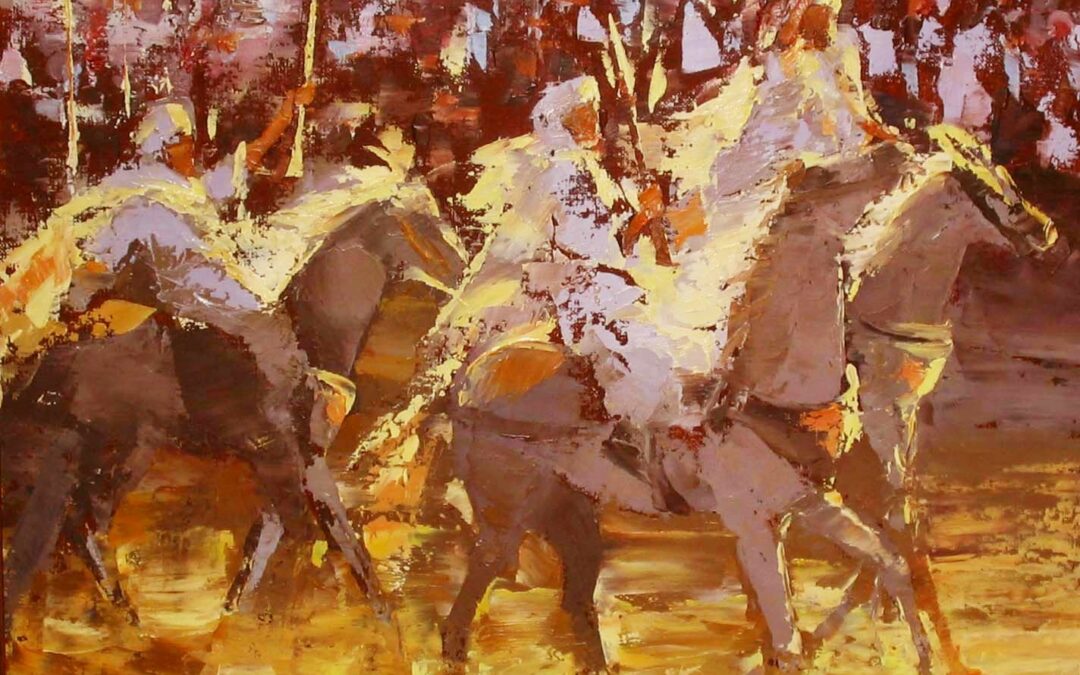 Le galop des cavaliers (38 x 48 cm)