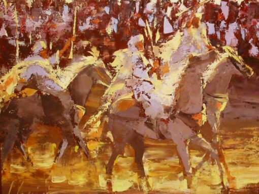 Le galop des cavaliers (38 x 48 cm)