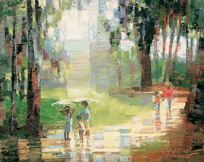 Pluie à Bali (56 x 76 cm)