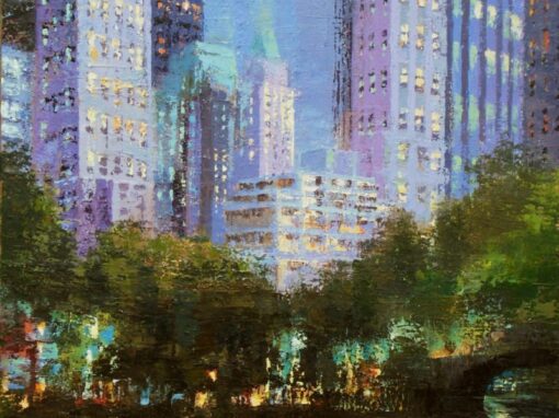 Soir à Central Park (76 x 56 cm)