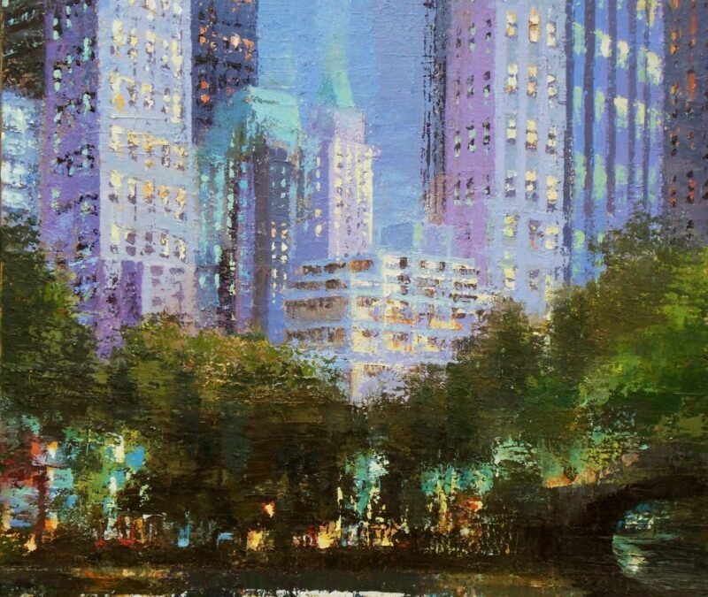 Soir à Central Park (76 x 56 cm)