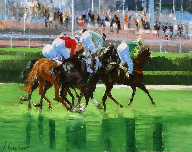Un jour aux courses ( H 0,73 x L 0,92 m)